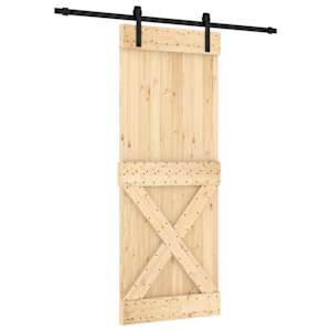 vidaXL Libisev uks 80 x 210 cm Tahke m&auml;nnipuit (t&ouml;&ouml;tlemata)