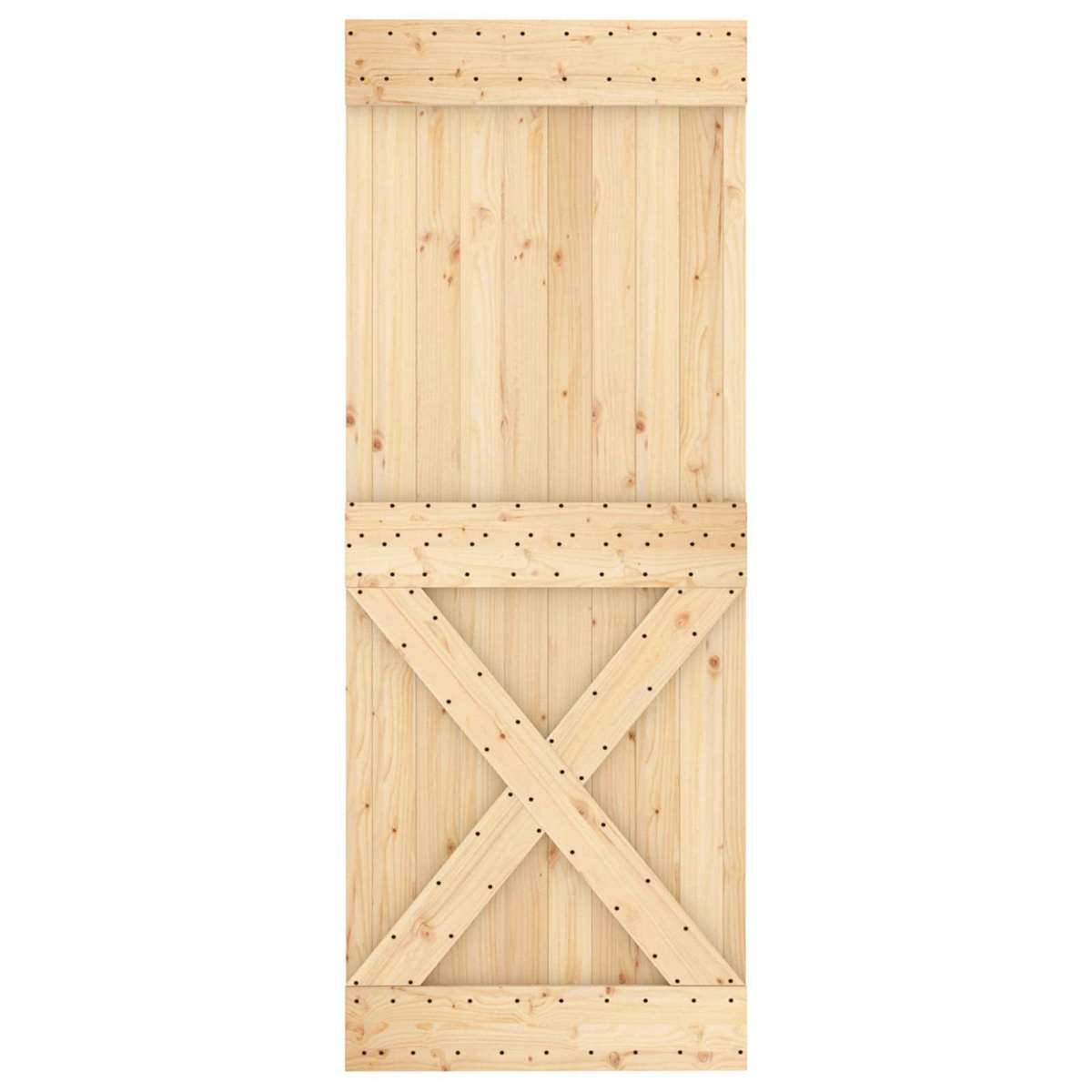Skydedør 80 x 210 cm Massivt Fyrretræ (Ubehandlet) - Billede 4