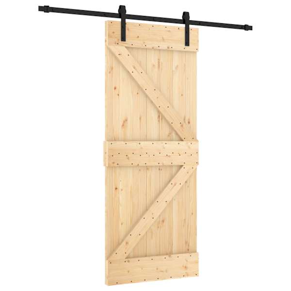 vidaXL Libisev uks 85 x 210 cm Tahke m&auml;nnipuit (t&ouml;&ouml;tlemata)