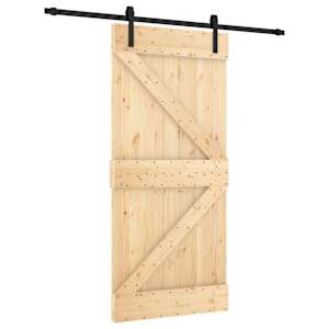 vidaXL Libisev uks 95 x 210 cm Tahke m&auml;nnipuit (t&ouml;&ouml;tlemata)