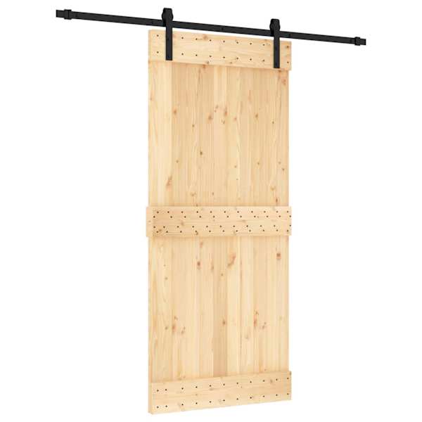 vidaXL Libisev uks 90 x 210 cm Tahke m&auml;nnipuit (t&ouml;&ouml;tlemata)
