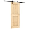 vidaXL Libisev uks Naturaalne ja must 80 x 210 cm Tahke m&auml;nnipuit