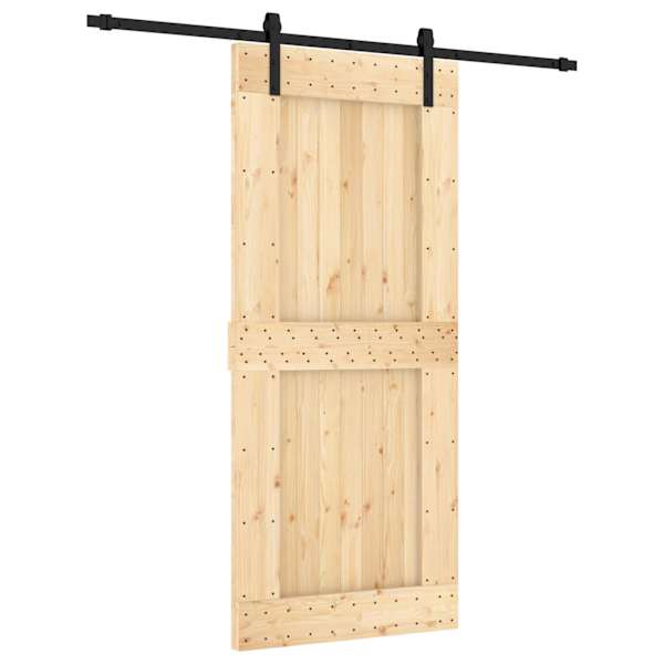 vidaXL Libisev uks 90 x 210 cm Tahke m&auml;nnipuit (t&ouml;&ouml;tlemata)