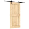 vidaXL Libisev uks Naturaalne ja must 95 x 210 cm Tahke m&auml;nnipuit