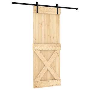 vidaXL Libisev uks 80 x 210 cm Tahke m&auml;nnipuit (t&ouml;&ouml;tlemata)