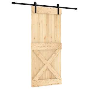 vidaXL Libisev uks 90 x 210 cm Tahke m&auml;nnipuit (t&ouml;&ouml;tlemata)