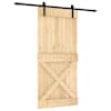 vidaXL Libisev uks Naturaalne ja must 95 x 210 cm Tahke m&auml;nnipuit