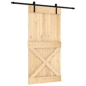 vidaXL Libisev uks 100 x 210 cm Tahke m&auml;nnipuit (t&ouml;&ouml;tlemata)