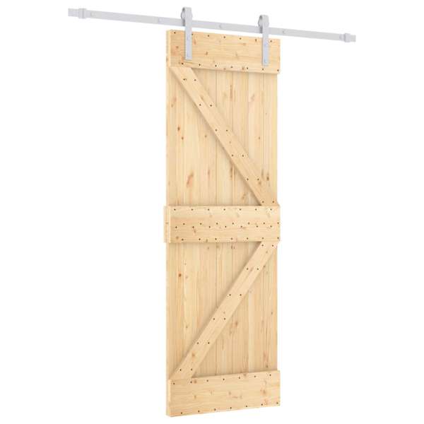 vidaXL Libisev uks Looduslik ja Valge 70 x 210 cm Tahke m&auml;nnipuit