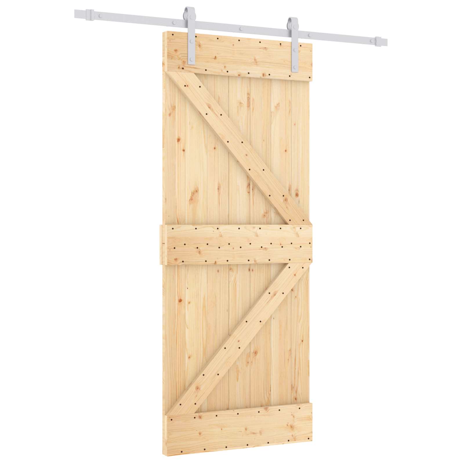 Schuifdeur Natuurlijk en Wit 85 x 210 cm Massief Grenenhout image 2