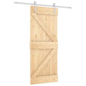 vidaXL Libisev uks Looduslik ja Valge 80 x 210 cm Toekas m&auml;nnipuit