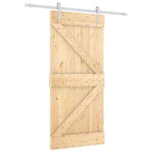 vidaXL Libisev uks 90 x 210 cm Toekas m&auml;nnipuit Looduslik ja Valge