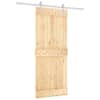 vidaXL Libisev uks Looduslik ja Valge 85 x 210 cm Tahke m&auml;nnipuit