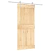 vidaXL Libisev uks Looduslik ja Valge 90 x 210 cm Tahke m&auml;nnipuit