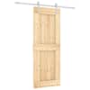 vidaXL Libisev uks Looduslik ja Valge 80 x 210 cm Tahke m&auml;nnipuit