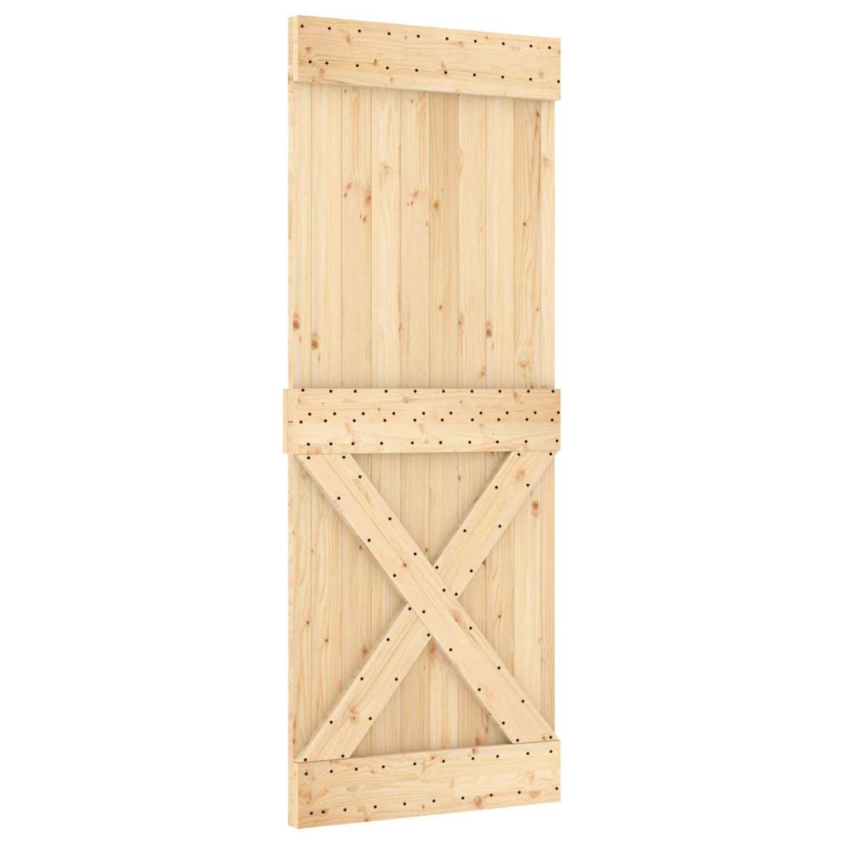 Skydedør 80 x 210 cm Massivt Fyrretræ (Ubehandlet) - Billede 3