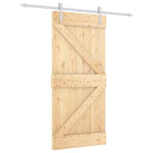 vidaXL Libisev uks 95 x 210 cm Tahke m&auml;nnipuit (t&ouml;&ouml;tlemata)