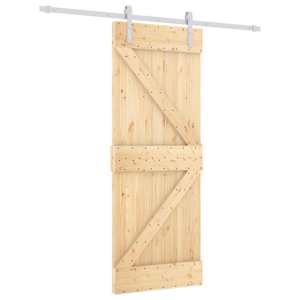 vidaXL Libisev uks Looduslik ja Valge 80 x 210 cm Toekas m&auml;nnipuit