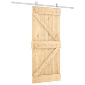 vidaXL Libisev uks 90 x 210 cm Toekas m&auml;nnipuit Looduslik ja Valge