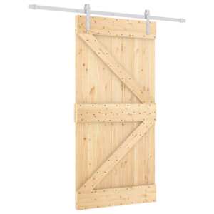 vidaXL Libisev uks 100 x 210 cm Toekas m&auml;nnipuit Looduslik ja Valge