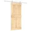 vidaXL Libisev uks Looduslik ja Valge 90 x 210 cm Tahke m&auml;nnipuit