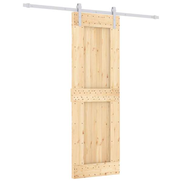 vidaXL Libisev uks Looduslik ja Valge 70 x 210 cm Tahke m&auml;nnipuit