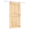 vidaXL Libisev uks Looduslik ja Valge 100 x 210 cm Tahke m&auml;nnipuit