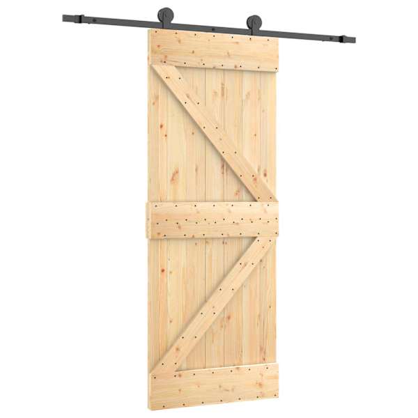 vidaXL Libisev uks 70 x 210 cm Tahke m&auml;nnipuit (t&ouml;&ouml;tlemata)