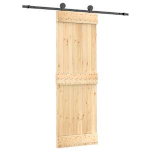 vidaXL Libisev uks Naturaalne ja must 70 x 210 cm Tahke m&auml;nnipuit
