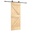 vidaXL Libisev uks 85 x 210 cm Tahke m&auml;nnipuit (t&ouml;&ouml;tlemata)