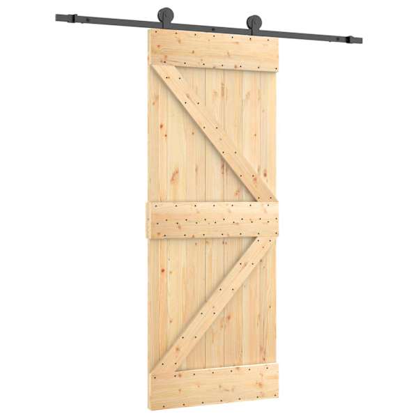 vidaXL Libisev uks 85 x 210 cm Tahke m&auml;nnipuit (t&ouml;&ouml;tlemata)