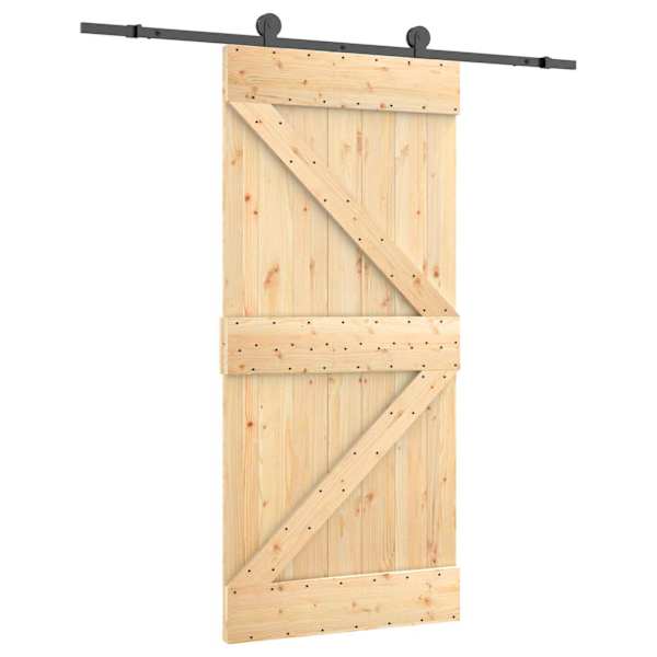 vidaXL Libisev uks 95 x 210 cm Tahke m&auml;nnipuit (t&ouml;&ouml;tlemata)