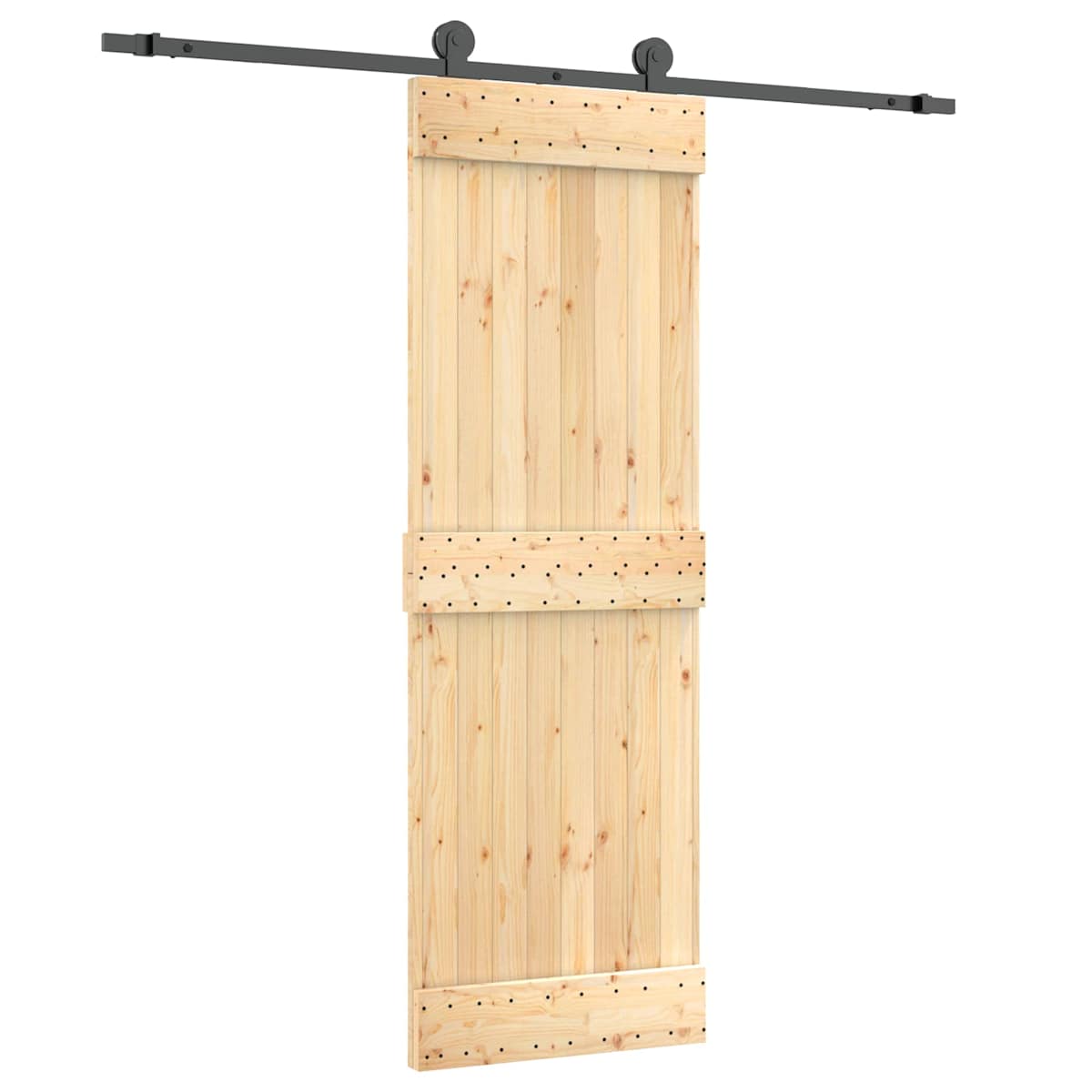 Skydedør 70 x 210 cm Massivt Fyrretræ (Ubehandlet) - Billede 2