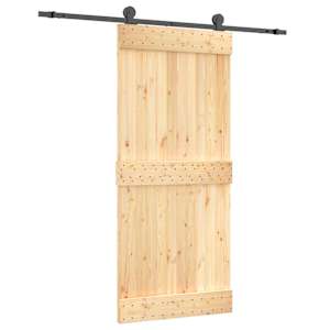 vidaXL Libisev uks 90 x 210 cm Tahke m&auml;nnipuit (t&ouml;&ouml;tlemata)