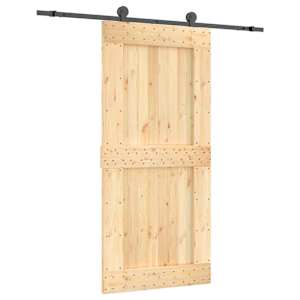 vidaXL Libisev uks 95 x 210 cm Tahke m&auml;nnipuit (t&ouml;&ouml;tlemata)