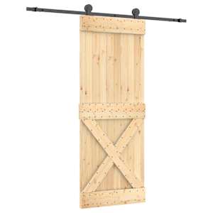 vidaXL Libisev uks 80 x 210 cm Tahke m&auml;nnipuit (t&ouml;&ouml;tlemata)