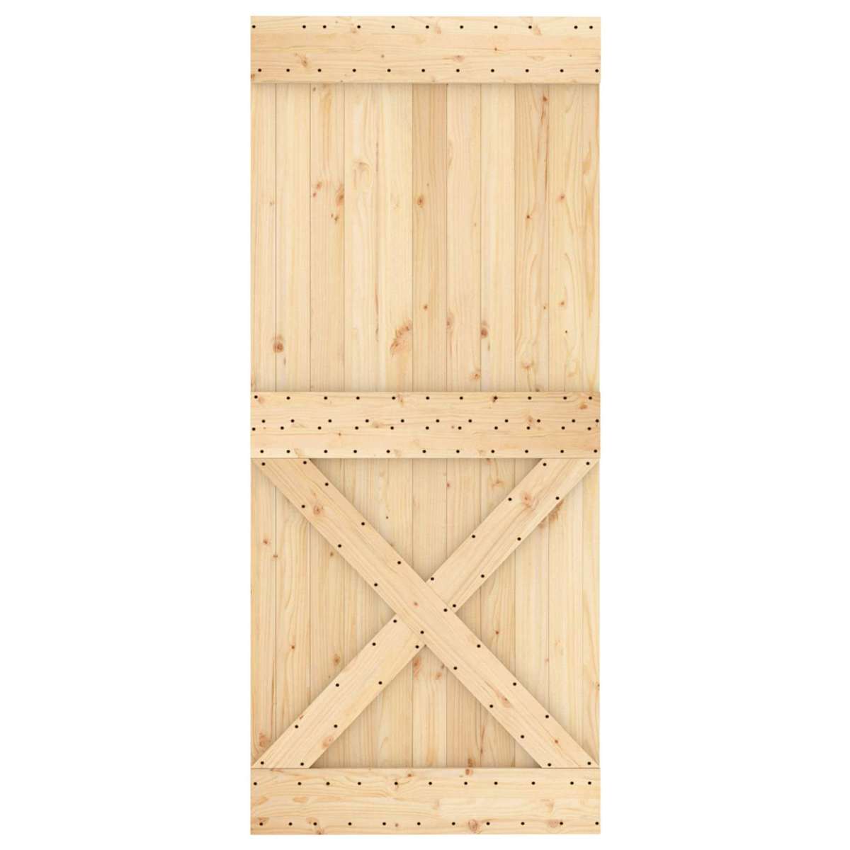 Skydedør 90 x 210 cm Massivt Fyrretræ (Ubehandlet) - Billede 4