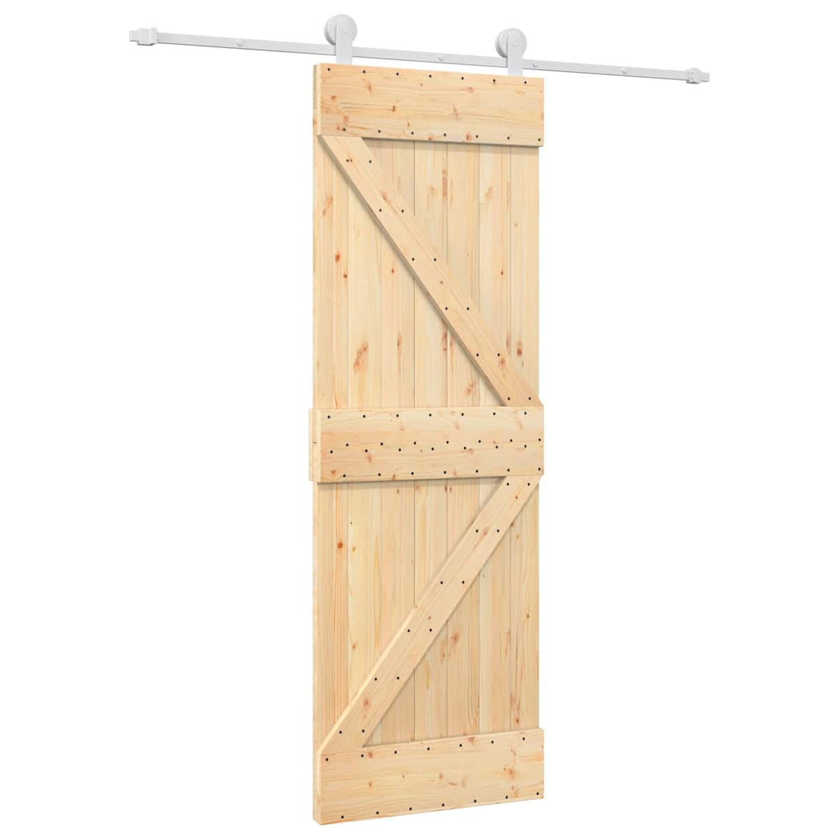 Skydedør 70 x 210 cm Massivt Fyrretræ (Ubehandlet) - Billede 2