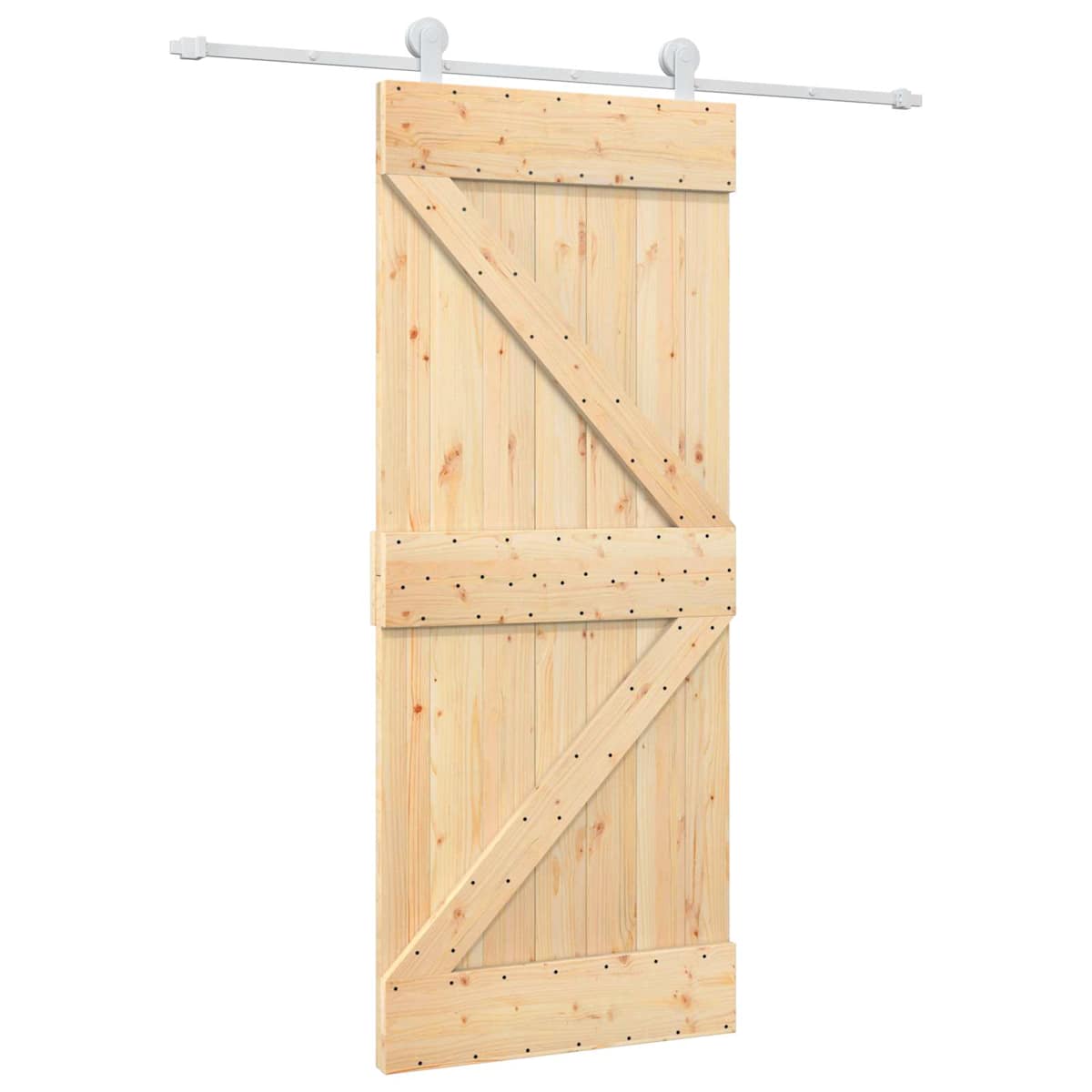 Skydedør 85 x 210 cm Massivt Fyrretræ (Ubehandlet) - Billede 2