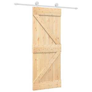 vidaXL Libisev uks 80 x 210 cm Toekas m&auml;nnipuit Looduslik ja Valge
