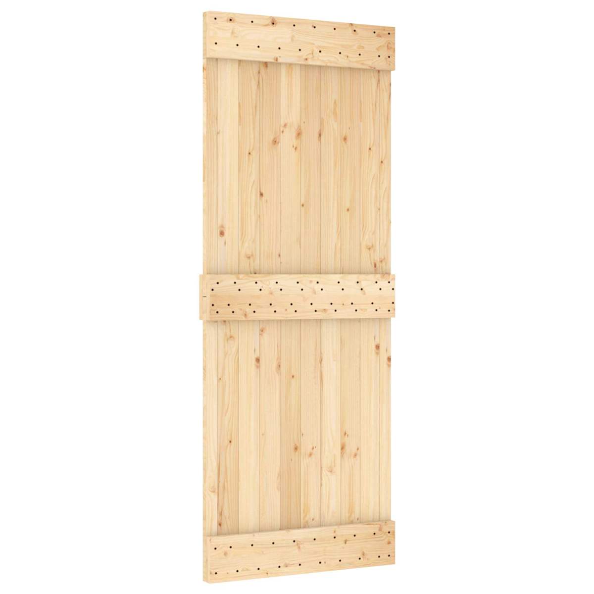 Skydedør 80 x 210 cm Massivt Fyrretræ (Ubehandlet) - Billede 3