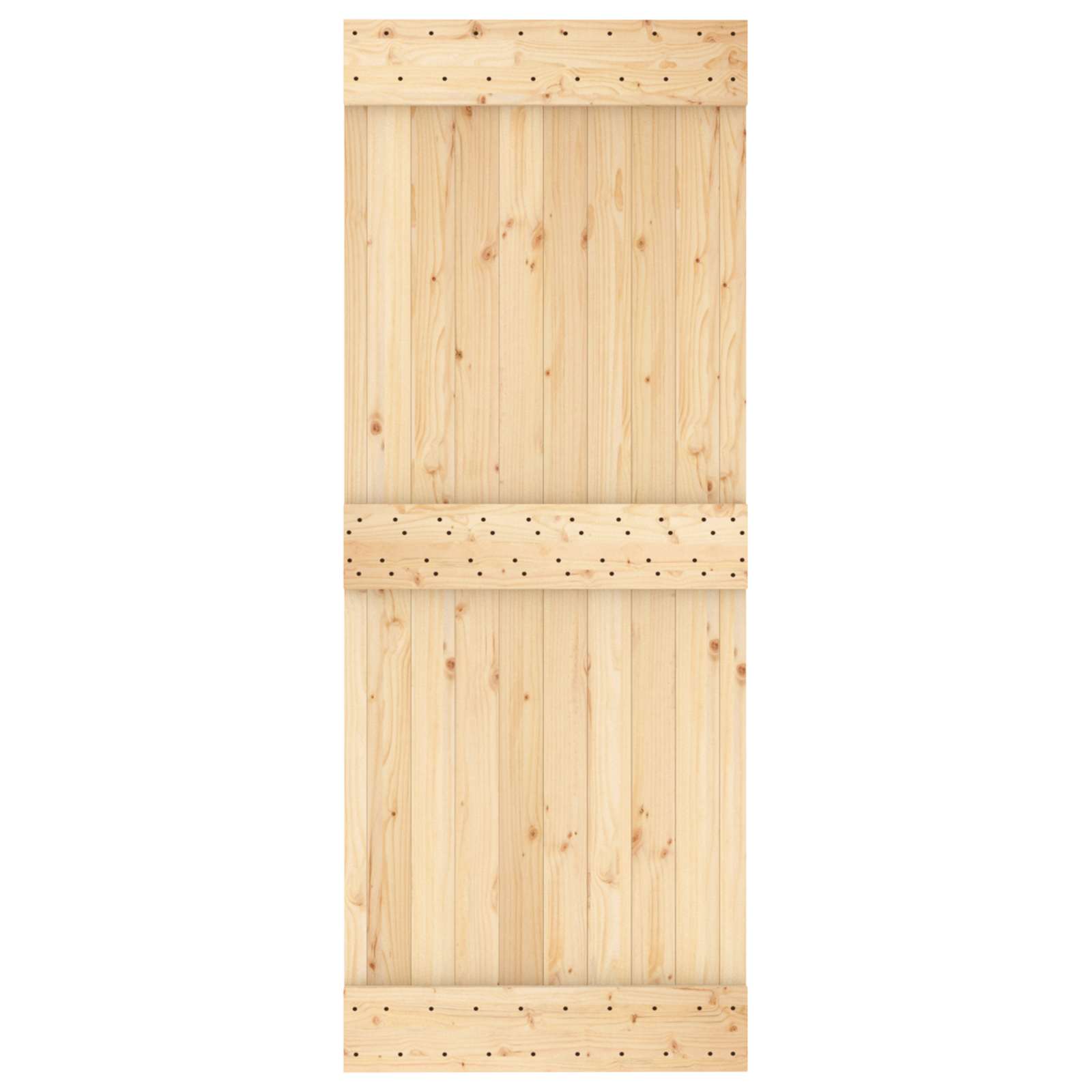 Schuifdeur Natuurlijk en Wit 80 x 210 cm Massief Grenenhout image 4