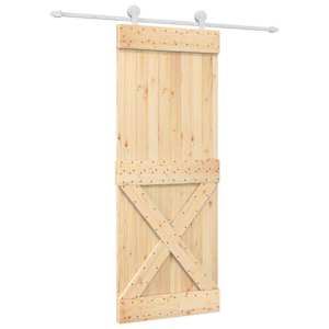 vidaXL Libisev uks 80 x 210 cm Tahke m&auml;nnipuit (t&ouml;&ouml;tlemata)