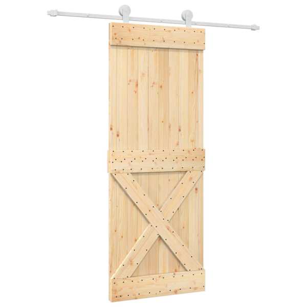 vidaXL Libisev uks 80 x 210 cm Tahke m&auml;nnipuit (t&ouml;&ouml;tlemata)
