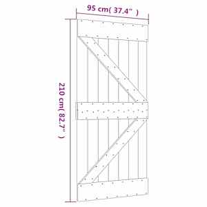 Posuvné dveře Přírodní a bílá 95 x 210 cm Masivní borové dřevo - obrázek 11