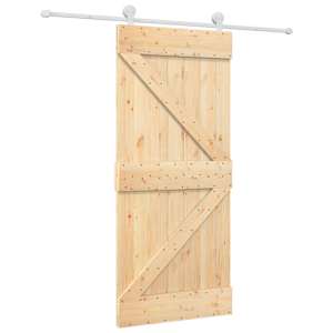 vidaXL Libisev uks 90 x 210 cm Toekas m&auml;nnipuit Looduslik ja Valge