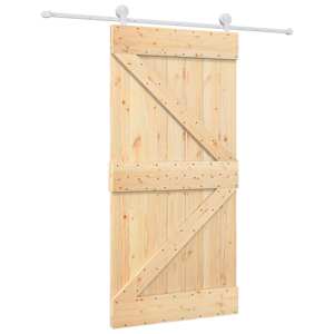 vidaXL Libisev uks 100 x 210 cm Toekas m&auml;nnipuit Looduslik ja Valge