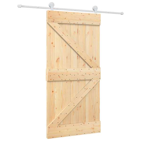 vidaXL Libisev uks 100 x 210 cm Toekas m&auml;nnipuit Looduslik ja Valge