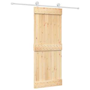 vidaXL Libisev uks 80 x 210 cm Tahke m&auml;nnipuit (t&ouml;&ouml;tlemata)