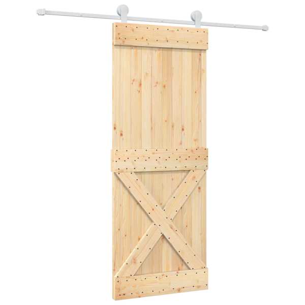 vidaXL Libisev uks 80 x 210 cm Tahke m&auml;nnipuit (t&ouml;&ouml;tlemata)